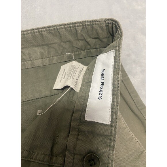 Norse Projects Aros Light Twill Chino Pants Olive Green Mens W31 Regular - Picture 8 of 16